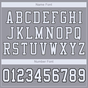 Custom Light Gray White-Black Mesh Authentic Football Jersey