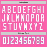 Custom Pink White-Light Blue Hockey Jersey
