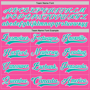 Custom Pink Aqua-White Hockey Lace Neck Jersey