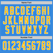 Custom Powder Blue Gold-White Hockey Jersey