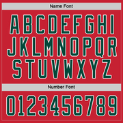 Custom Red Green-White Hockey Jersey