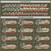 Custom Olive Vintage USA Flag-Cream Salute To Service Hockey Jersey