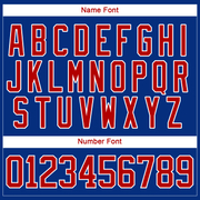 Custom Royal Red-White Christmas Santa Claus 3D Hockey Lace Neck Jersey