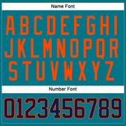 Custom Teal Navy-Orange Hockey Jersey