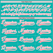 Custom Aqua Medium Pink-White Hockey Lace Neck Jersey