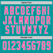 Custom Aqua Pink-White Hockey Jersey