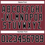 Custom Burgundy Black-White Hockey Lace Neck Jersey