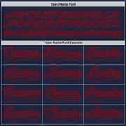 Custom Navy Red Hockey Lace Neck Jersey