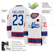 Custom White Royal-Gold Hockey Jersey
