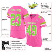 Custom Pink Neon Green-White Mesh Authentic Football Jersey