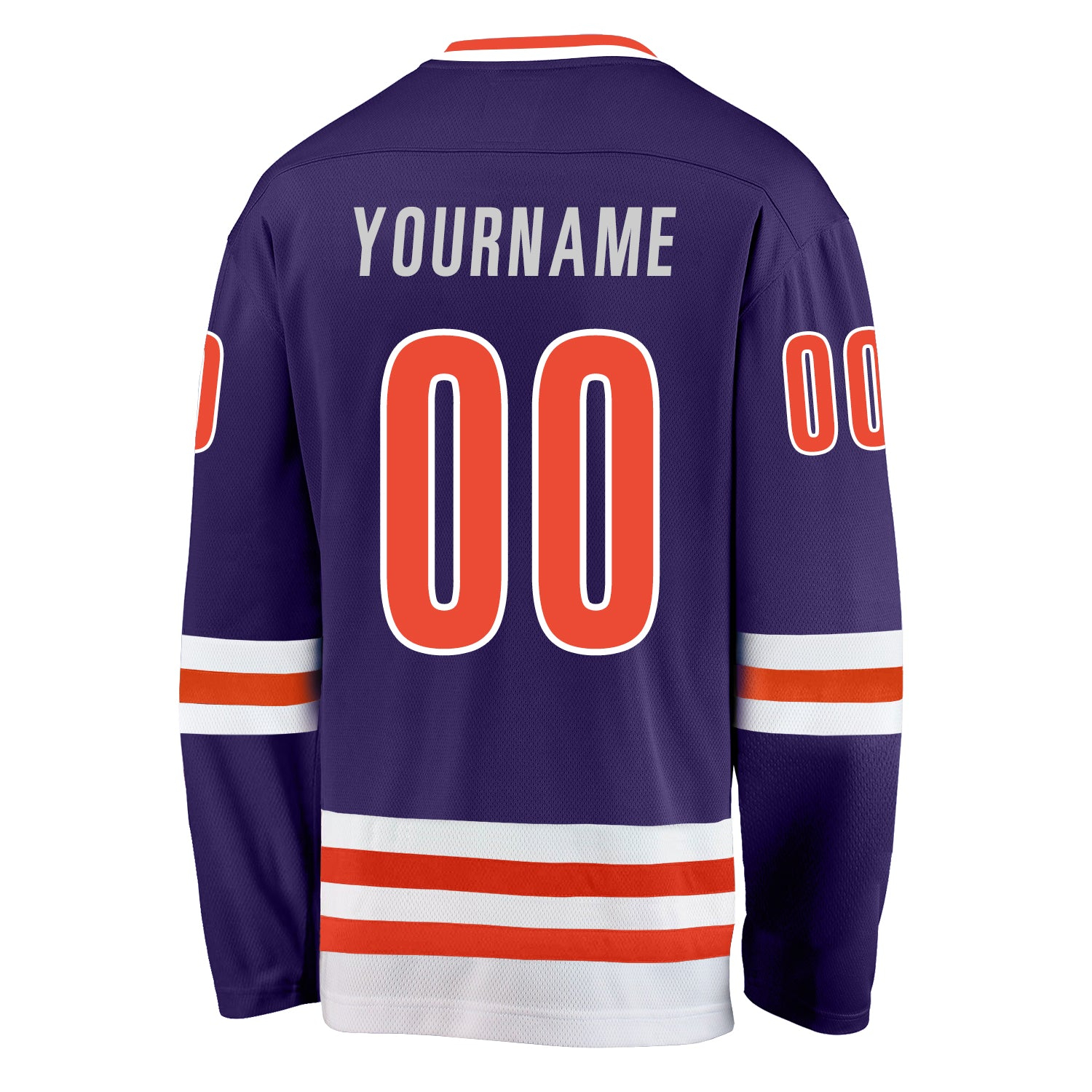 Custom Purple Orange-White Hockey Jersey