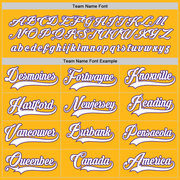 Custom Gold White-Purple Hockey Jersey