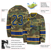 Custom Camo Royal-Gold Salute To Service Hockey Jersey