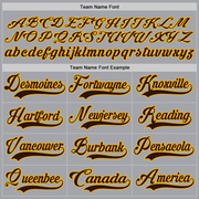 Custom Gray Brown-Gold Hockey Lace Neck Jersey