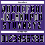 Custom Purple Black-White Hockey Lace Neck Jersey