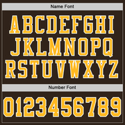 Custom Brown Gold-White Mesh Authentic Football Jersey