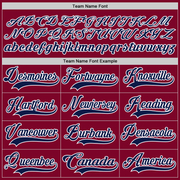 Custom Maroon Navy-White Hockey Lace Neck Jersey