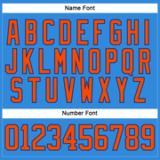Custom Sky Blue Orange-Royal Hockey Lace Neck Jersey