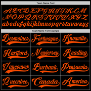 Custom Black Orange Hockey Lace Neck Jersey