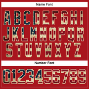 Custom Red Vintage USA Flag Cream-Black Hockey Lace Neck Jersey