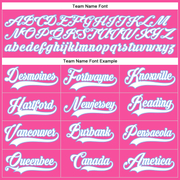 Custom Pink White-Light Blue Hockey Lace Neck Jersey