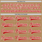 Custom Old Gold Red-White Hockey Lace Neck Jersey