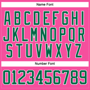 Custom Pink Kelly Green-White Hockey Lace Neck Jersey