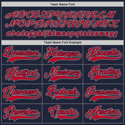 Custom Navy Red-Gray Hockey Jersey