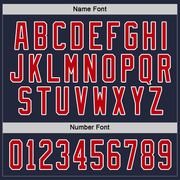 Custom Navy Red-White Hockey Jersey