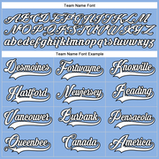 Custom Light Blue White-Black Hockey Lace Neck Jersey