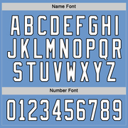 Custom Light Blue White-Black Hockey Jersey