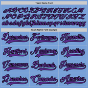 Custom Light Blue Purple-Black Hockey Lace Neck Jersey