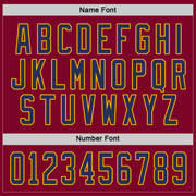 Custom Maroon Navy-Gold Hockey Jersey