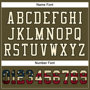 Custom Olive Vintage USA Flag Cream-Black Mesh Authentic Salute To Service Football Jersey