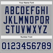 Custom Stitched Gray Navy-White Sports Pullover Sweatshirt Hoodie