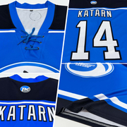 Custom Blue White-Black Hockey Lace Neck Jersey