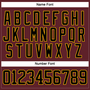 Custom Burgundy Black-Gold Hockey Jersey