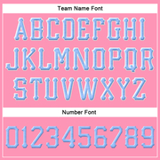 Custom Pink Light Blue-White Stitched Adjustable Snapback Hat