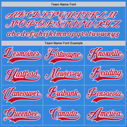 Custom Powder Blue Red-White Hockey Jersey
