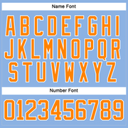 Custom Light Blue Bay Orange-White Hockey Lace Neck Jersey