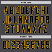 Custom Steel Gray Black-Gold Hockey Jersey