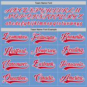 Custom Light Blue Red-White Hockey Jersey