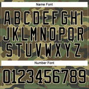 Custom Camo Black-Cream Salute To Service Hockey Lace Neck Jersey