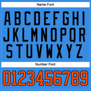 Custom Powder Blue Orange-Black Hockey Jersey