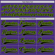Custom Purple Black-Neon Green Hockey Lace Neck Jersey