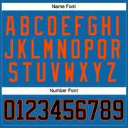Custom Blue Black-Orange Hockey Jersey