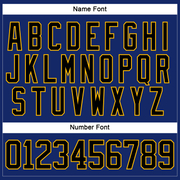 Custom Royal Black-Gold Hockey Lace Neck Jersey