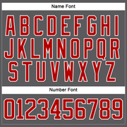 Custom Steel Gray Red-White Hockey Lace Neck Jersey