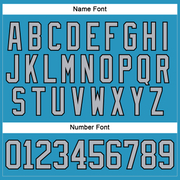 Custom Panther Blue Gray-Black Hockey Lace Neck Jersey