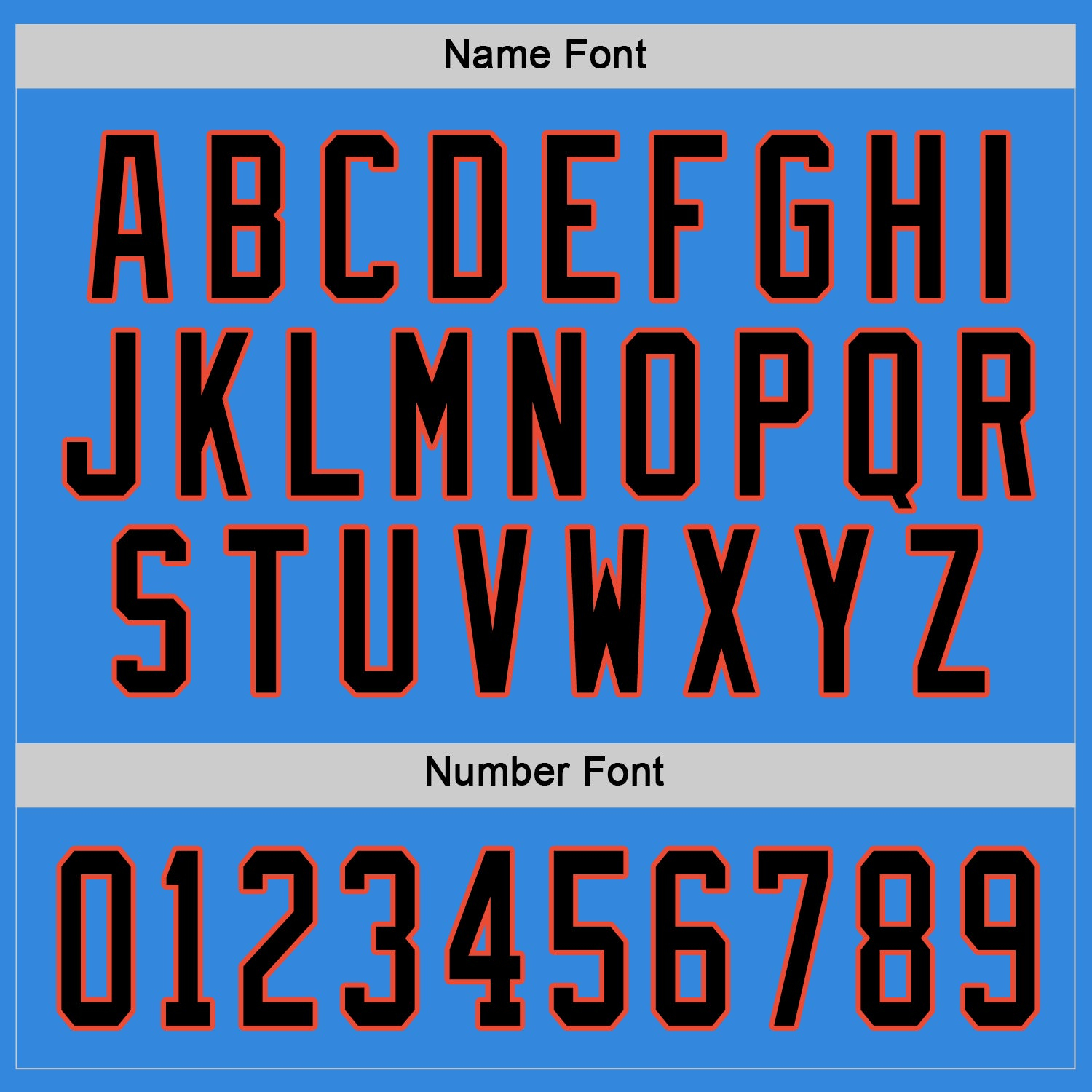 Custom Powder Blue Black-Orange Hockey Jersey